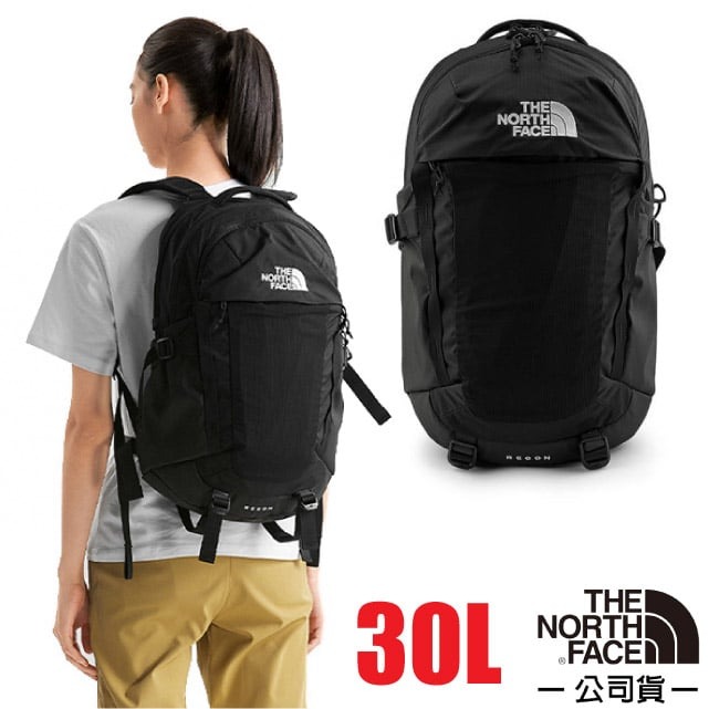 【The North Face】RECON 抗撕裂多功能耐磨減震減壓後背包30L(電腦書包)/52SH-4HF 摩登黑✿30E010